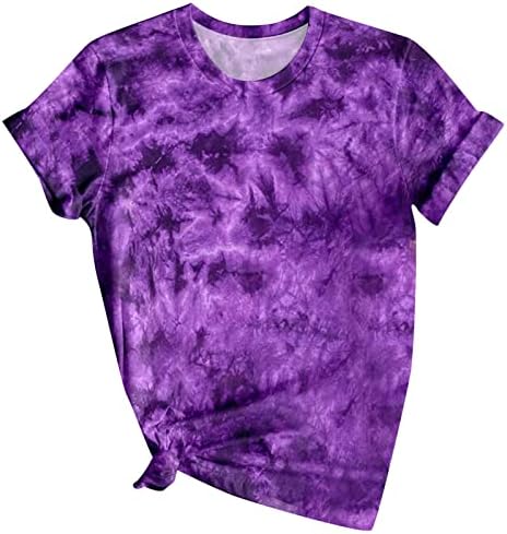 Летни Дамски Ризи са с равен брой-боя, Модерни Ежедневни Тениски Свободно Намаляване С Къс Ръкав, Блузи С Модерен Принтом, Удобни Меки