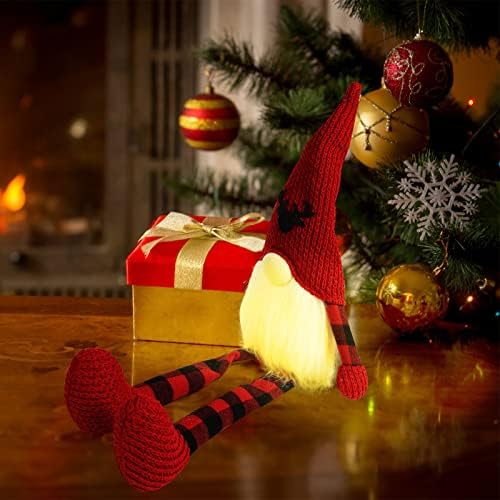 Коледна Украса NEILSON Gnome, Шведски Големи Плюшени Джуджета Tomte с led подсветка, Празнични Подаръци за Деня На Благодарността