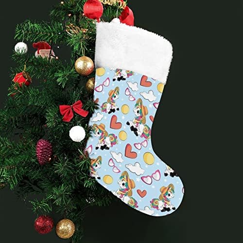 Малката Принцеса Еднорог с Летни Коледни Висят Чулками Чорапи за Коледно Камина Празничен Начало Декор