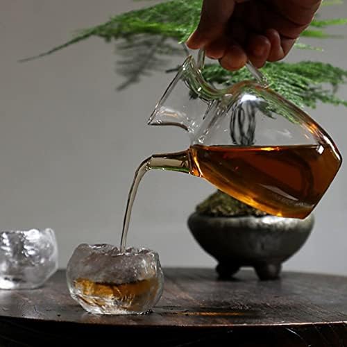 HEMOTON 2 бр. Стъклена Кана за Чай Стомна Китайски Кана за чай Кунг-фу Gongfu Чай и Прибори Кана за Напитки Стомна за Вода