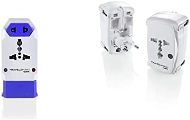 Универсален адаптер Smart Travel с USB; 3 гнезда; САЩ, Европа, Великобритания, Италия, Испания, Китай Blue & by Conair Универсален