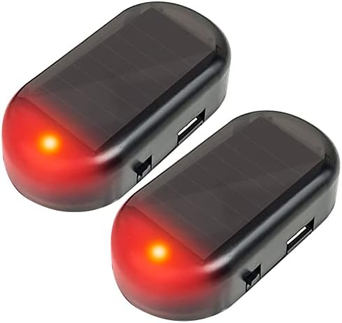 Слънчева енергия Фалшив Автомобилна Алармена система 2 елемента Червена led Лампа с USB порт Имитира Имитация Системата за Предупреждение