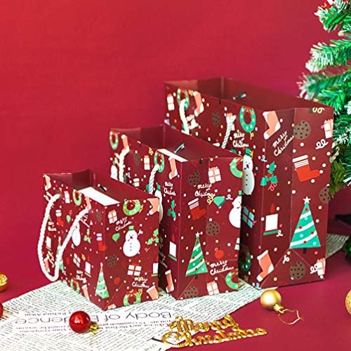 DOITOOL Giftbags 10шт Коледна Хартия Подарък Пакет Пазарски Чанти С Шарките на Лосове Чанти за Коледно парти Чанта за Подаръци Чанта за