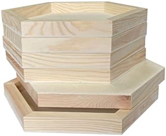 Шестограмен Дървена платно за Бродерия, Дървени плоскости на рамката за рисуване (8x9 инча, 6 опаковки)