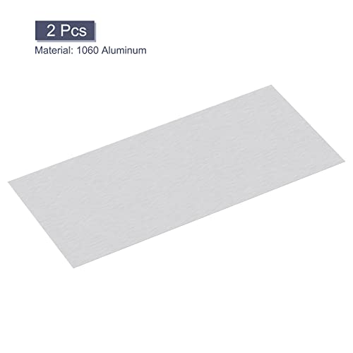 алуминиев лист uxcell 6061, Правоъгълна Алуминиева плоча 150 мм x 75 мм, Плоски Метални заготовки с дебелина 0,5 мм, с фолио, 4 бр.