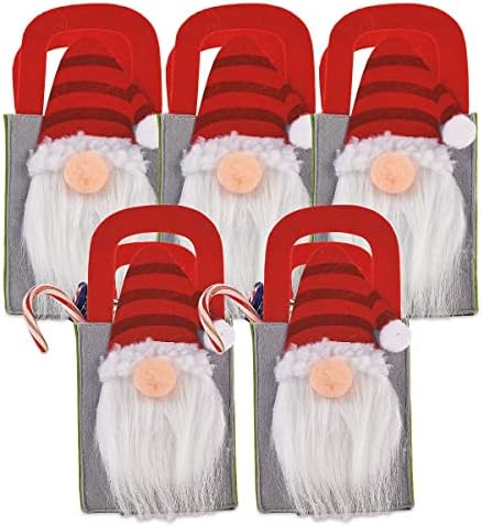 Пакети за Коледните Предложения с Дядо Гномом, Комплект от 5 Подарък пакети, 4 x 5 Малки Пакетчета с Бонбони за Детски Празнични