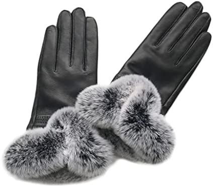 n/a Зимни ръкавици, Дамски Кожени Ръкавици, Дамски ръкавици (Цвят: D, Размер: Код M)