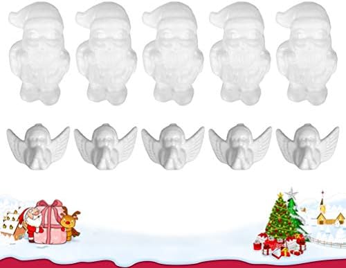 BESTOYARD 10шт Коледен Полистирол която симулира Пяна Форми на Дядо Ангел Мухъл САМ Вечерни Коледна Украса Договореност