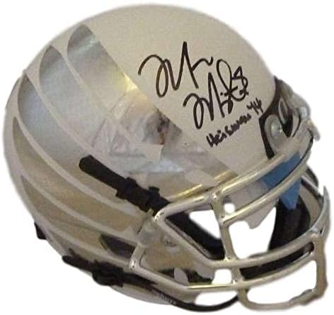 Мини-каска Heisman JSA 14274 с автограф на Марк Мариоты Oregon Ducks White - мини-каски за колеж с автограф