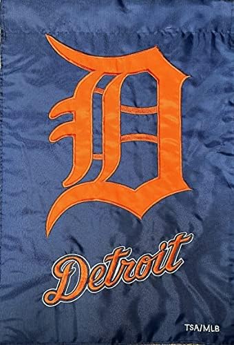 Градински Флаг на Детройт Тайгърс Банер с 2-външна Аппликацией Премиум-Клас За Бейзбол На Открито