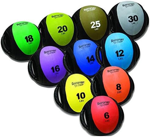 Топка за фитнес Aeromat Dual Power Grip Medicine Ball 6-30 паунда (изберете своя тегло)