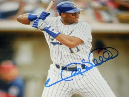 Снимка на Гари Шефилд размер 8x10 с автограф (в рамка и матово покритие) - Milwaukee Brewers! - Снимки на MLB с автограф