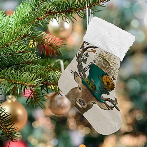 Коледни Чорапи ALAZA, Шапчица с Елени, Класически Персонализирани Малки Декорации за Отглеждане за Семейни празници, Определени