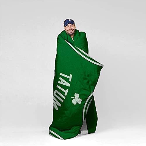 Плюшевое одеяло Sleep Squad Бостън Селтикс Джейсън Тейтъм 60 х 80 Рашел – Хвърли от Джърси НБА