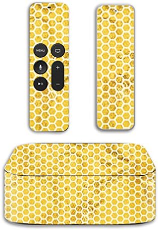 Кожата MightySkins, съвместим с Apple TV 4K и 4-то поколение (2019-2015), обертывает корицата на стикер Skins Honeycomb