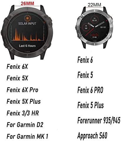 PURYN 26-22 мм Быстроразъемные Каишки за часовници на Garmin Fenix 6 6X Pro 5X5 Plus 3HR S60 MK1 Forerunner 935 945 Силикон гривна Easyfit
