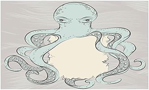 Керамични Държач за четка за зъби Ambesonne Sea Monster, Боядисани от ръцете Неряшливая Илюстрация Знак с изображение на Октопод, Декоративна