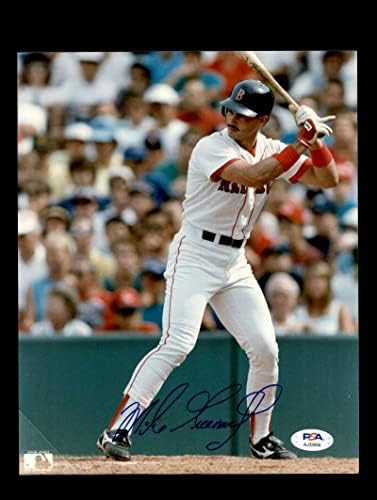 Майк Гринвелл, PSA DNA Coa, Подписано Автограф 8x10 Снимка На Red Sox - Снимки на MLB с автограф