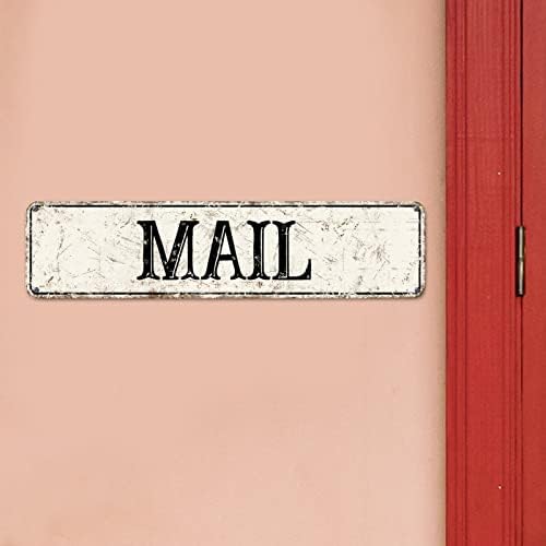 CowkissSign Mail Ретро Стенен Декор, Метална Табела, Пощенски Декор, Селски Изтъркан Шик Знак, Качествен Метален Знак, Пътни,