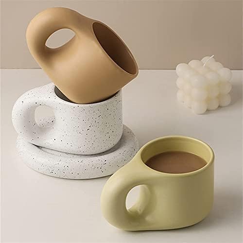 Чашата за кафе Керамични Чаши за Еспресо Чаши за Кафе Очарователен Чаша с Блюдцем Набор от Креативни Подаръци (300 мл) Чаша (Цвят: B)-E