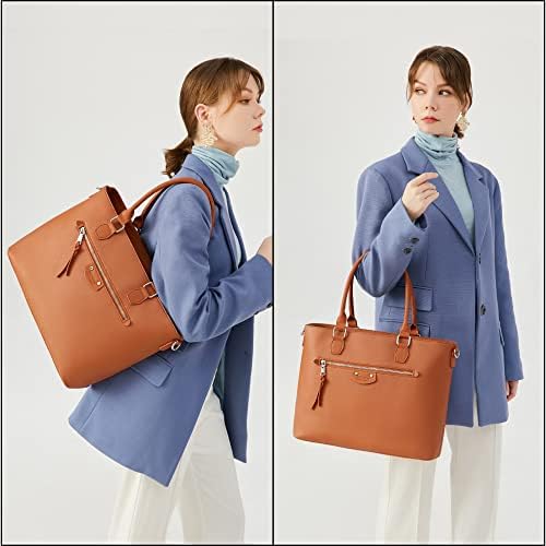 Чанта за лаптоп за Жени 15,6 См, Изкуствена Кожа за Офис Работен Куфарчето Чанта