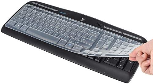 Калъф за клавиатура, съвместими с Logitech MK320 YR002 K330 - Част 316G115 MK335 Y-R0009 Безжична настолна клавиатура, защитен калъф за безжична клавиатура на Logitech, прозрачен