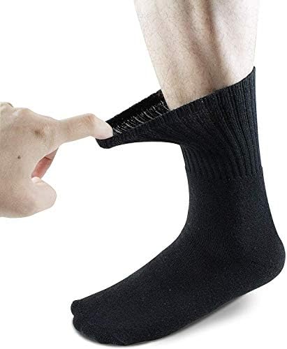 Лот 3-12 Двойки Едноцветни мъжки спортни чорапи Атлетик Work Plain Crew, Размер 10-13 (3 опаковки), Черни