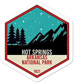 Хот Спрингс, Национален парк Арканзас (Дървета и планини) Vinyl Стикер-Стикер от 3 до 5,5