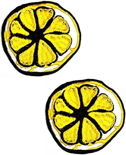 Салфетки Плюс 2 елемента. Сладък Сладък Жълт Лимон, Нарязани Плодове, Мультяшная нашивка С бродерия Лимон, Iron Иконата,
