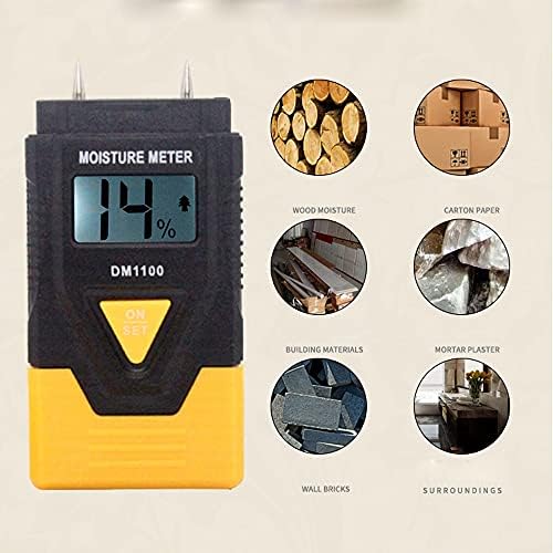 ASUVUD 3 в 1 Цифров Измерване на Влажност на Дървесина, Бетон, дървен материал, Тестер за Влага, Термометър, Преносим компютър за Измерване