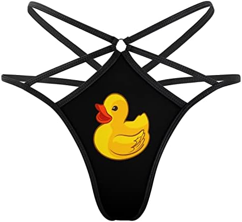Гумени Дамски Прашки Yellow Duck с Т-образен гръб, Бикини, джапанки, бельо, Пухкави Гащи
