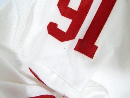2015 г. Сан Франциско 49ерс на Деян Армстед №91 Освобождава Бяла фланелка 48 281 - Използваните тениски за игри NFL без подпис