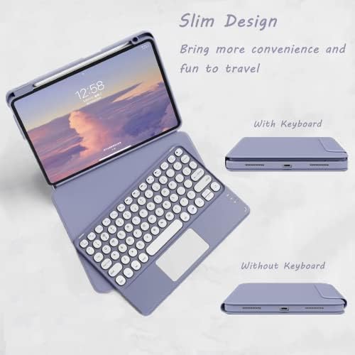 Disonbeir Отточна тръба на шарнирна връзка с долно Оттичане Цветен Калъф-клавиатура за iPad на 10-то поколение 10,9 инча 2022, Кръгли