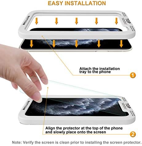 (3 опаковки) Supershieldz е Предназначен за Apple iPhone 11 Pro, iPhone Xs и iPhone X (5,8 инча) Защитен слой от закалено стъкло със защита от надраскване (тава за лесна настройка) без мехурче?