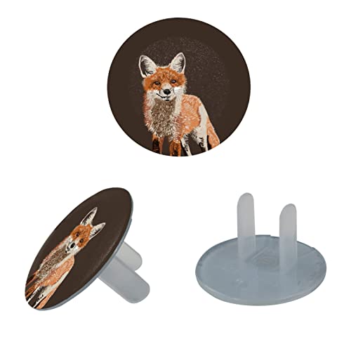 Капачки за контакти Сладко Животните Fox 24 Бр. - Защитни капачки за контакти, за деца – Здрави и устойчиви – Лесно да защитават вашите контакти