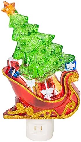 Римска Елха в Шейна 6.5 Х 2 Инча Акрилни Въртящи Изкуствени Пузырьковые Нощни Коледни светлини, Зелен