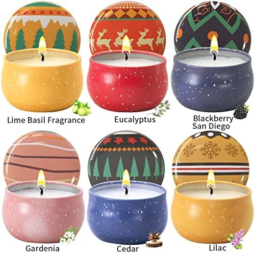 Коледни ароматни свещи, 6 групи по 2,2 грама ароматерапевтических свещи, натурален соев восък, Коледна украса, подходящи за