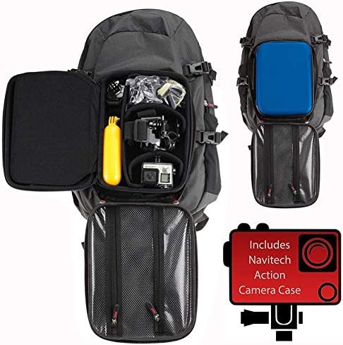 Раница за екшън камери Navitech и син калъф за съхранение с вградено нагрудным колан - Съвместим с екшън камера Denver ACT-5002