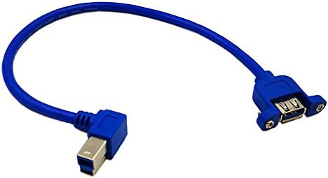 zdyCGTime 12 USB 3.0 A за монтаж на панел към удлинительному USB кабел B под прав ъгъл с винтове (син)