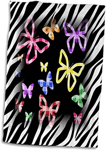 Триизмерно изображение на Многоцветни пеперуди на кърпи с принтом Зебра (twl-234300-1)