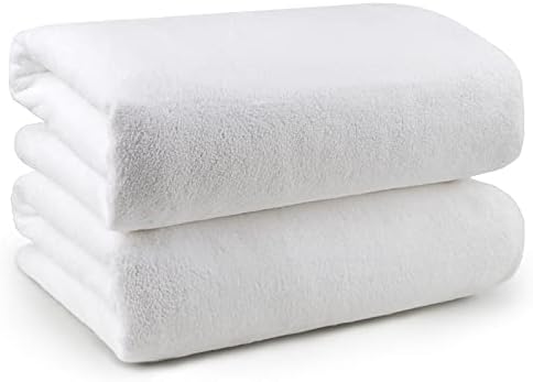 Orighty Комплект хавлиени кърпи Опаковка от 2 (27 'x 54') - Мека на Допир Бели Комплекти хавлиени кърпи, Добре Абсорбиращи Кърпи от микрофибър за тялото, бързо Сохнущие, Хавл