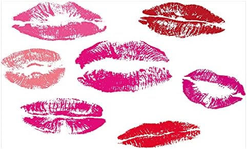 Керамични Държач за четка за зъби Ambesonne Kiss, Определени Следи от Розови и червени червила в Гранжевом стил Beauty Desire
