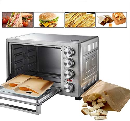 Пакети за тостеров с незалепващо покритие за Многократна употреба и топлоустойчив, лесно миещи се, подходящи за приготвяне на сандвичи със сирене на скара (4)