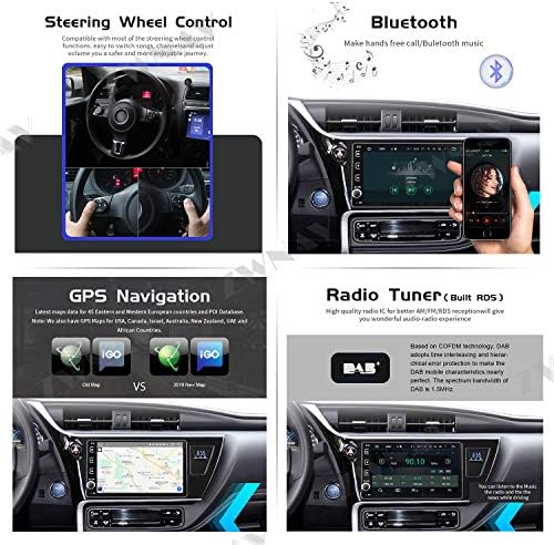 ZWNAV 10,1 инчов Голям екран на Android 10,0 Кола Стерео за Toyota Corolla -2018 Радио с GPS Навигация 2G RAM 16G ROM Вграден DSP Dash Kit GPS