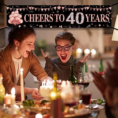 Украса за Банери на 40-тия рожден Ден на жени, Розово Злато, Писма с 40-Годишен Рожден Ден, Вечерни Аксесоари, декорация за партита