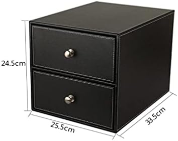 WYFDC Кожена Кутия, За да подреди бъркотията На масата Кутия За съхранение на Офис-файлове Шкафче За съхранение на Настолна стойка (Цвят: