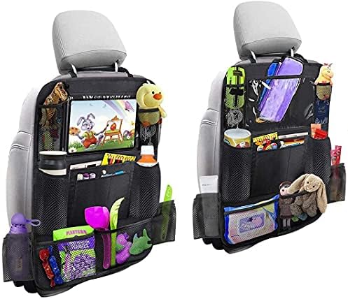 RAIFUJOIE Авто Органайзер за Задната седалка за деца, Автомобилни Постелки за краката, Защита на задната седалка с Прозрачен държач за таблет и разширени Долните стран?