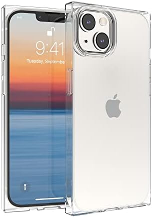 Прозрачен Квадратен калъф ANHONG, Съвместим с iPhone 14 Плюс 6,7 инча 2022, HD Прозрачен капак, Подобрена Ъглова възглавница
