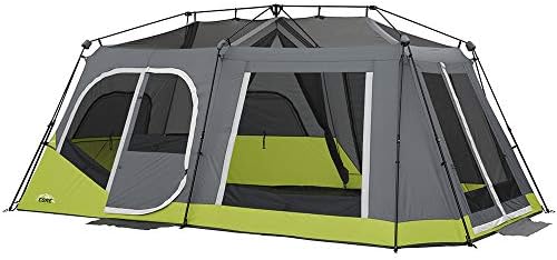 ОСНОВНАТА Палатка за миг за настаняване на 12 души|, 3-стаен Палатка за семейство с джобове за съхранение на аксесоари за къмпинг | Преносими