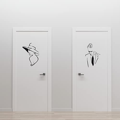 Стикери за тоалетна с участието на жените и Мъжете - Плоча, тоалетна за врати, Стени с участието на дами и господа - Набор от стикери за